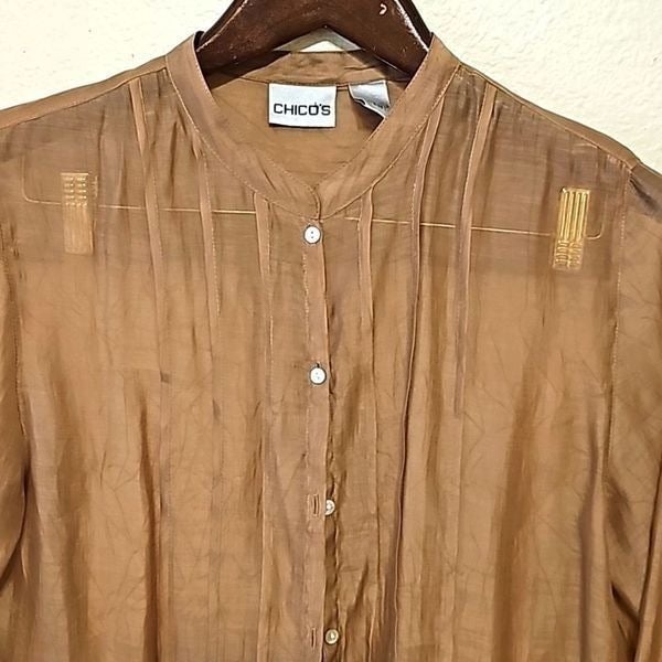 save up to 70% Chico´s sheer rayon blend button down blouse size 1 gJ8uOdnSH Great