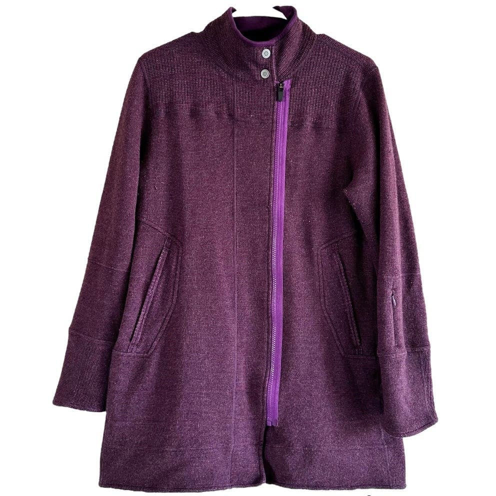 Factory Direct  Title Nine Swacket Knit Jacket Full Zip Turtleneck Pockets Purple Large IVgtQezBU US Outlet