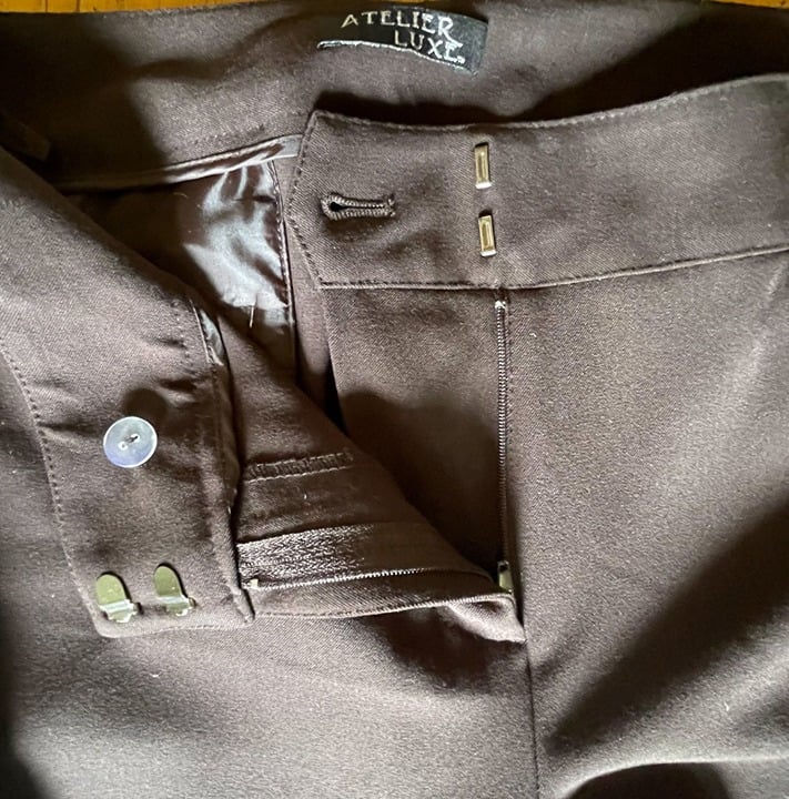 Amazing Atelier Luxe Pants Women Size 6 Brown Slacks Trousers Mid Rise Straight Business J44bG5fIN Store Online