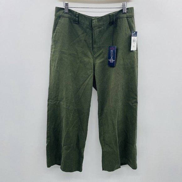 Simple Chaps Womens Size 10 Tencel Blend Cropped Khaki Trousers in Olive Green $59 MCwkhljNz Store Online