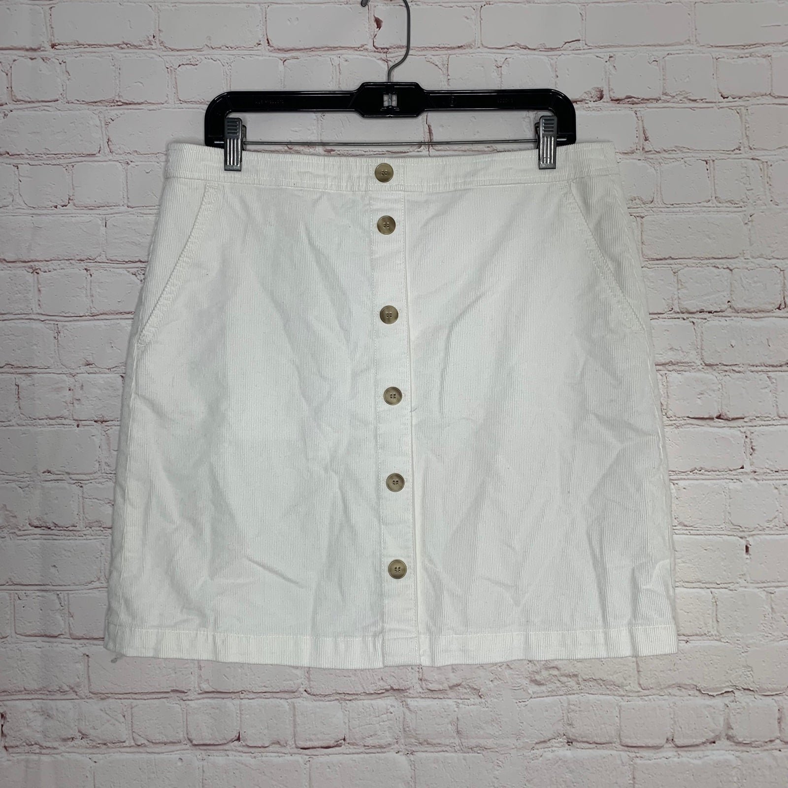 High quality J. Crew Womens Ivory Corduroy Buttoned Mini Skirt With Pockets Size 12 OOQ1Y6B4Z US Sale