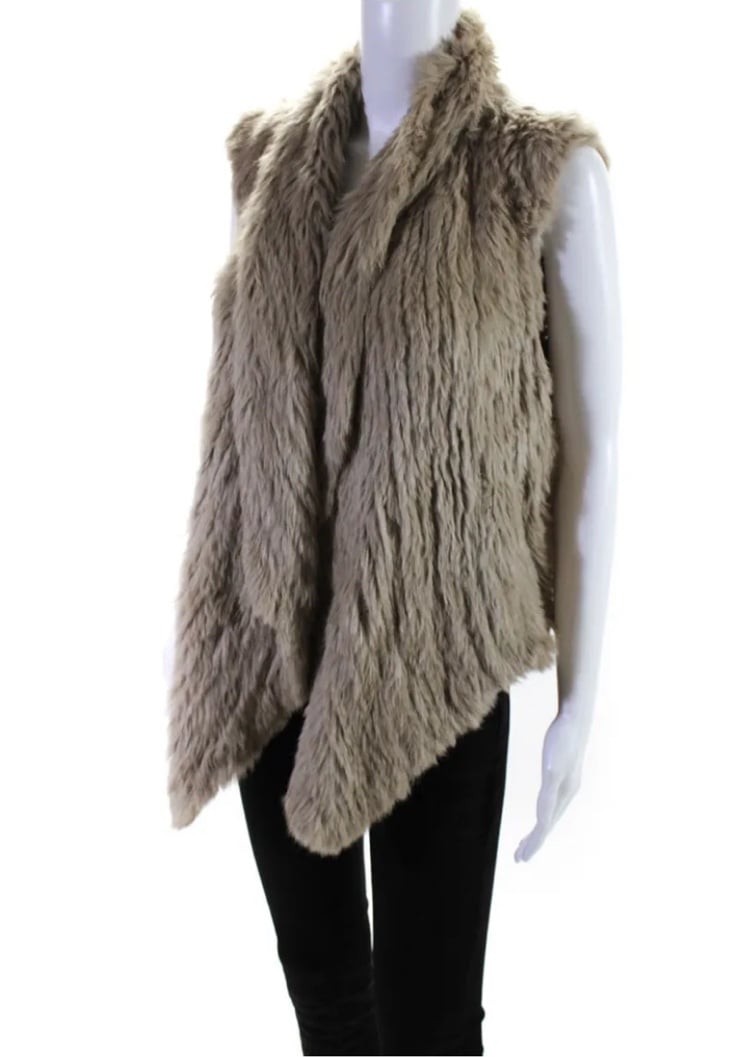 Buy $545 June rabbit  Fur beige light brown Vest gJVi0gDzP hot sale