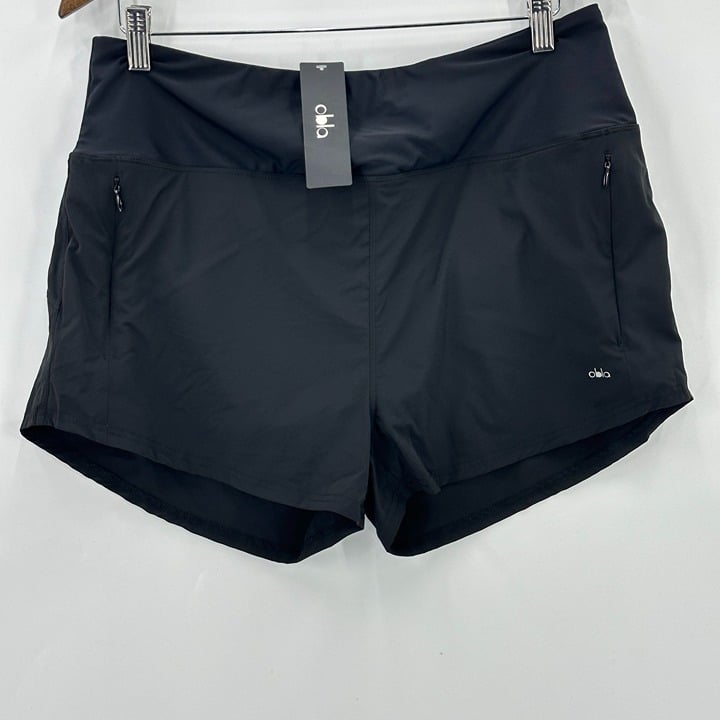 big discount Obla Women´s Shorts Built In Briefs Athletic Workout Zip Pockets Black XL NWT pnWurF1jg Hot Sale