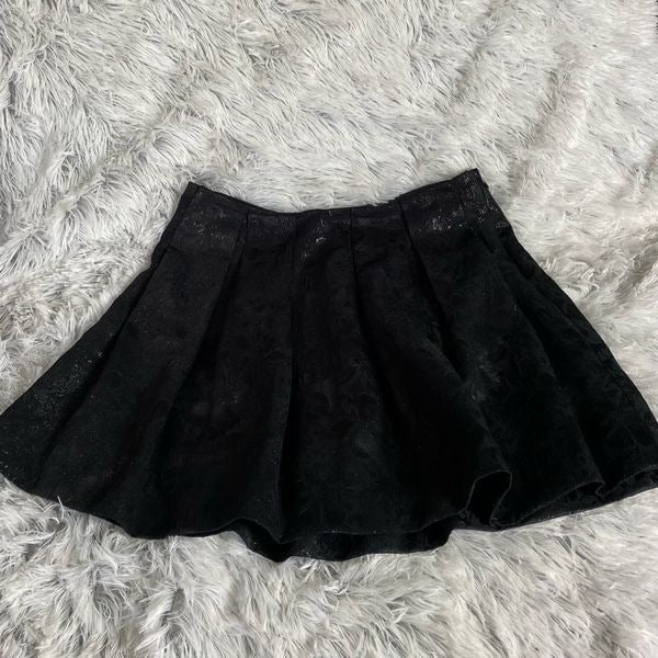 Amazing DKNYC Black Shiny Pleated Mini Skirt McRr2kTAJ 