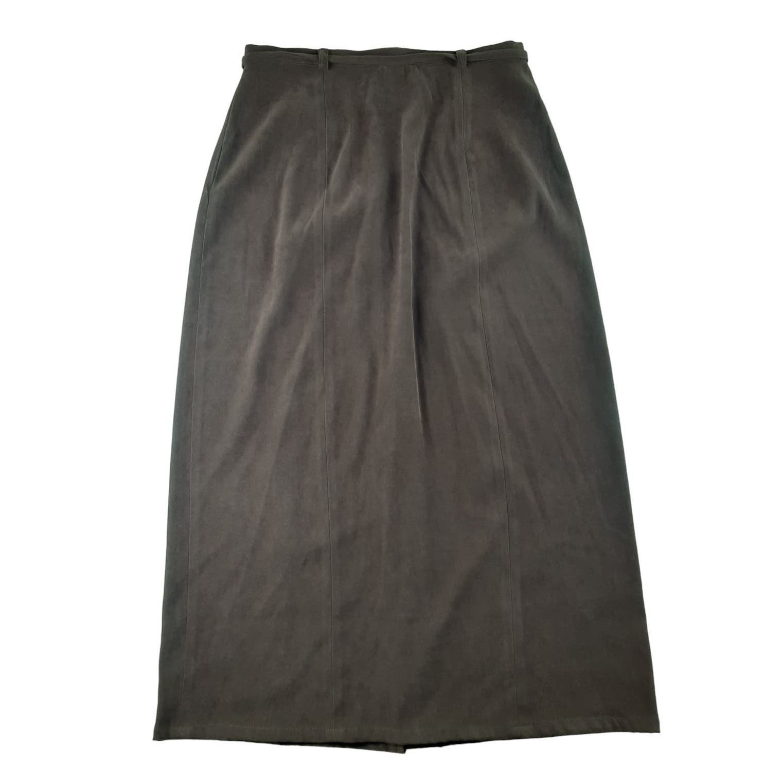 good price Vintage Talbots Womens Brown Faux Suede Midi Skirt Tie Waist Slit Back Boho 4 nPcmSJ3O9 US Sale