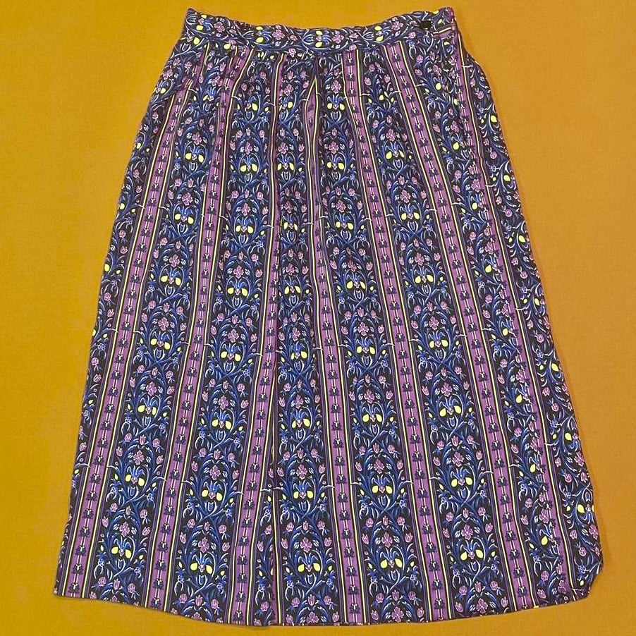large selection Vintage 80s purple, blue & yellow strip