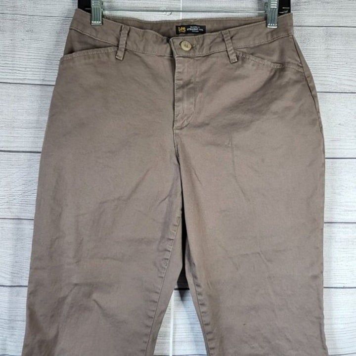 Comfortable Lee Womens Brown Relaxed Fit Straight Leg Mid Rise Wear Work Pants Size 6 Petite nv2uLenUi Factory Price