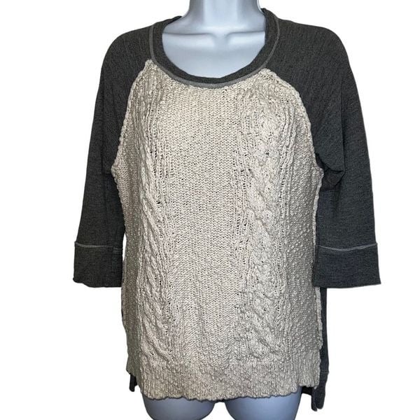 large selection Anthropologie Dolan Women´s Gray & Cream 3/4 Sleeve T-Shirt Top Size Small gTWqpLHp7 Everyday Low Prices