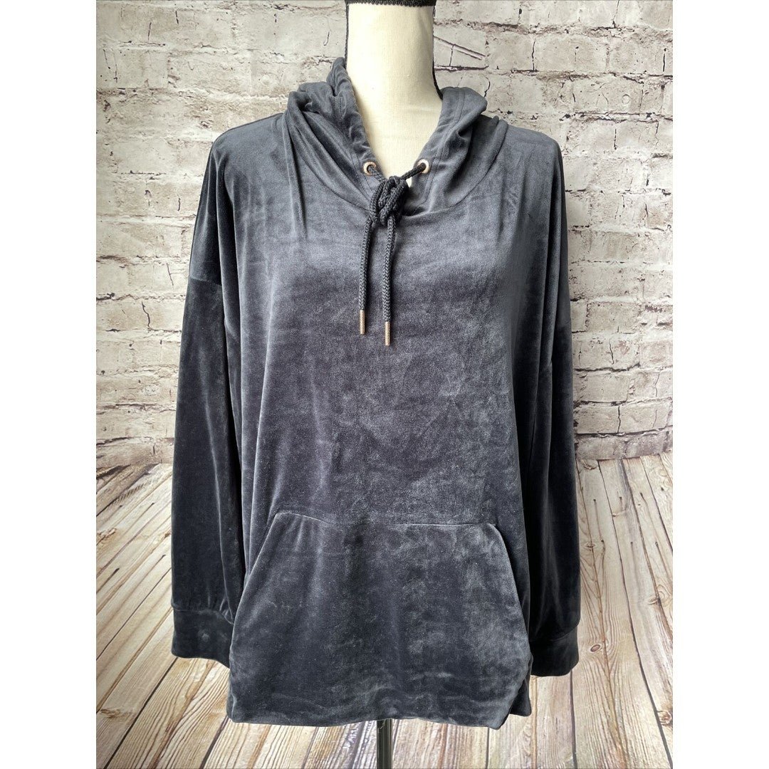 Promotions  Green Tea Womens Black Velour Hoodie Pullover Size XXL jFXQlTw1z all for you