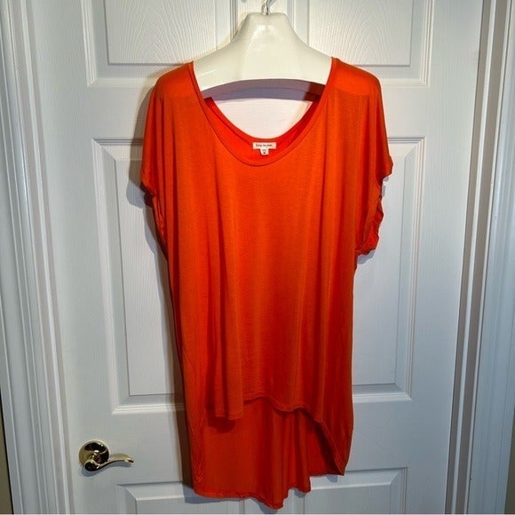Personality Kris and Jen Hi Lo Short Sleeve Tunic Top HwNkRMS2B US Outlet