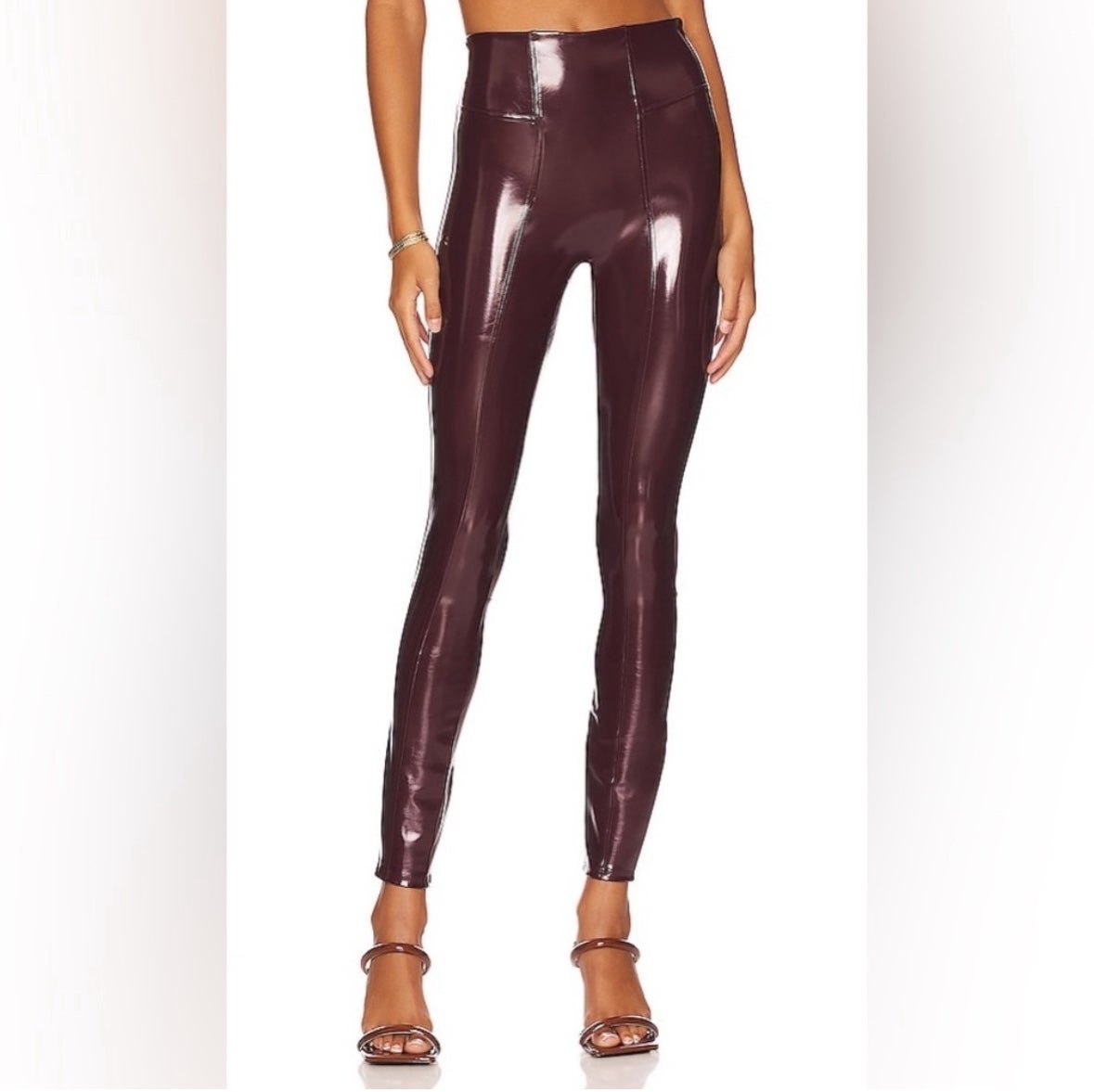 Special offer  Spanx- Faux Patent Leather Leggings In Ruby Size Small-Petite 25” Ji4xwIQ20 on sale