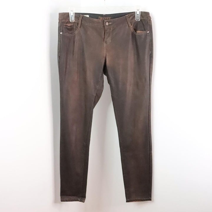 The Best Seller Decree Women´s Juniors 13 Brown Vegan Faux Leather Pleather Super Skinny Pants kZo5FqpOE Counter Genuine 