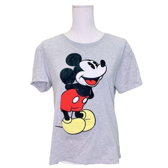 large selection Disney Mickey Mouse Gray T-shirt M/L Fu