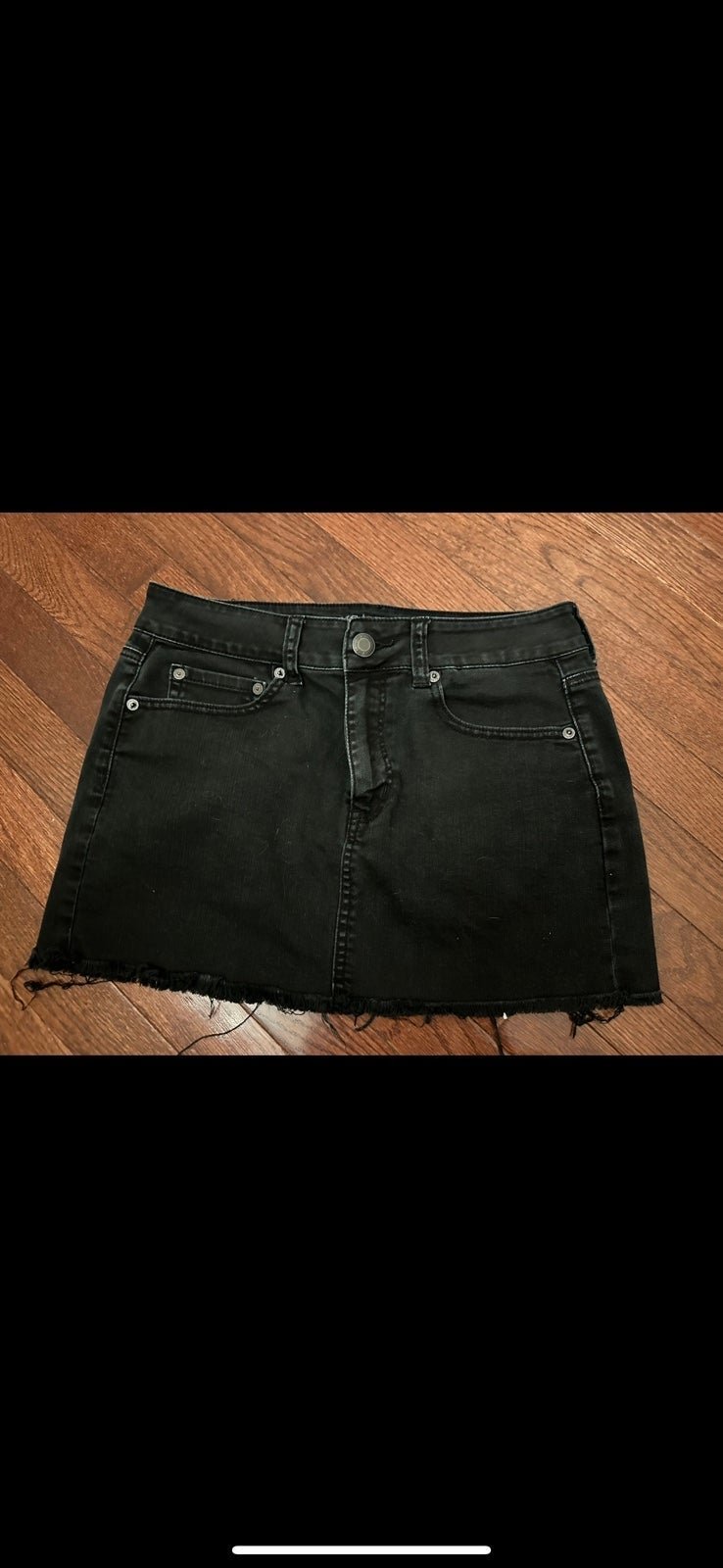 Latest  American Eagle jean skirt size 6 black HtnjTn7N