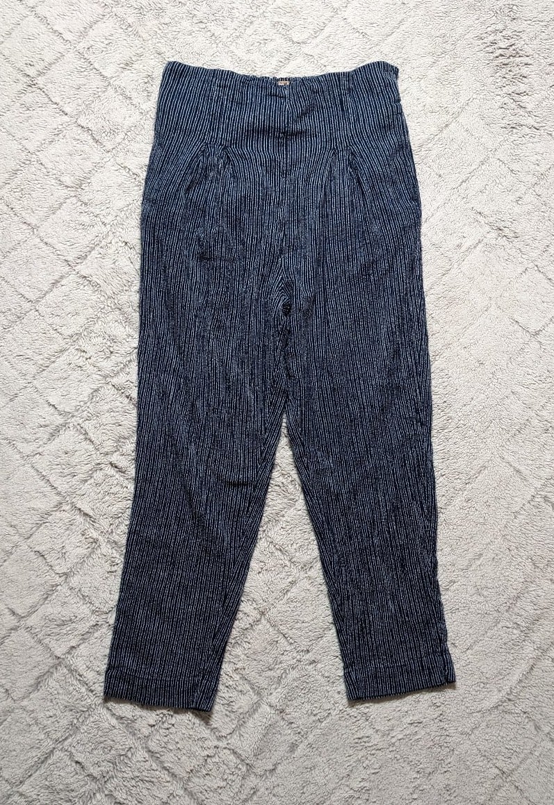 Latest  Free People Pants Women´s Medium Navy Blue Pinstripes See You Again Smocked High IjChEZIz4 Wholesale