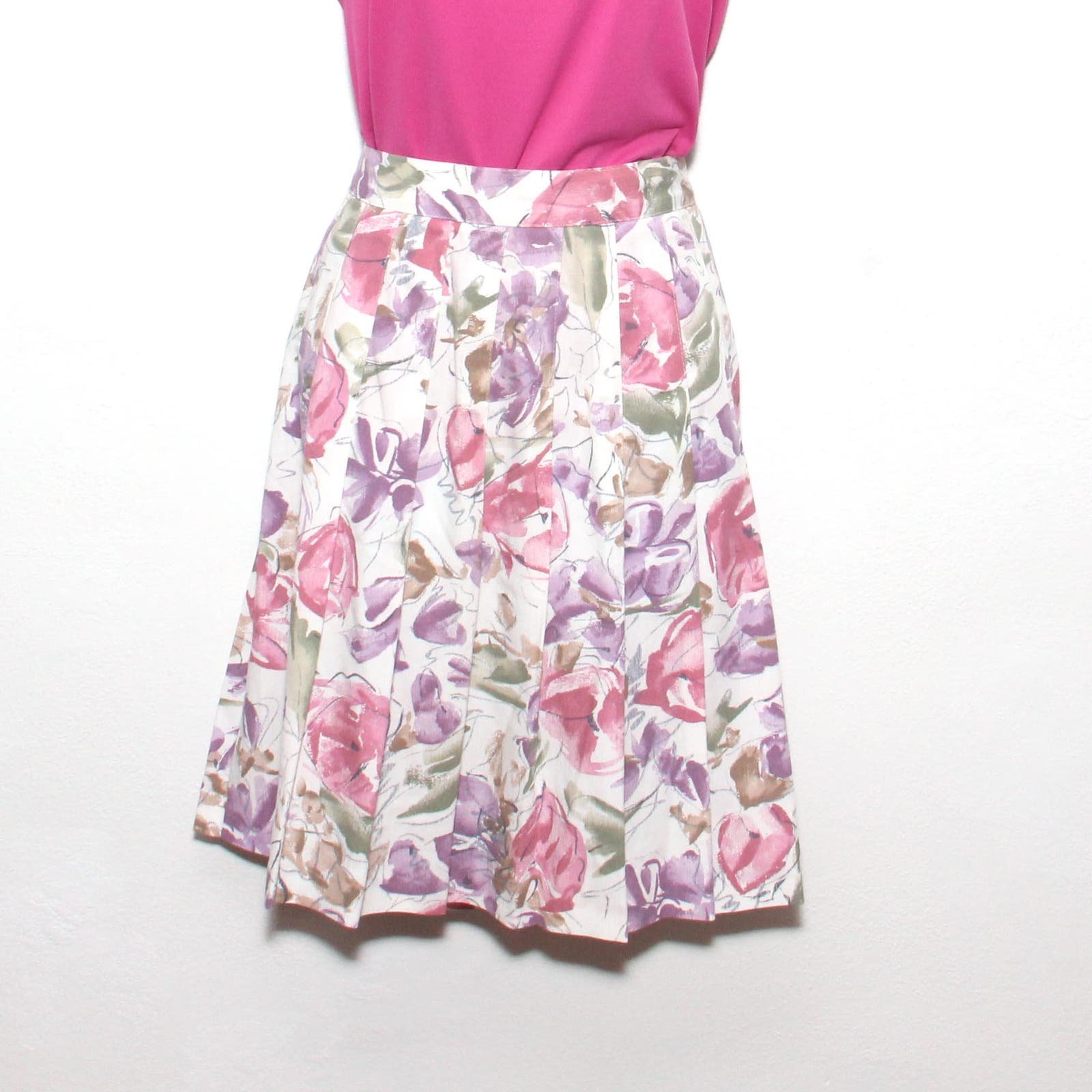 Simple Vintage Toni Garment Floral Pleated Skirt Size 12 mhkr0ql6h hot sale